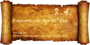 Kapronczai Aurélia névjegykártya
